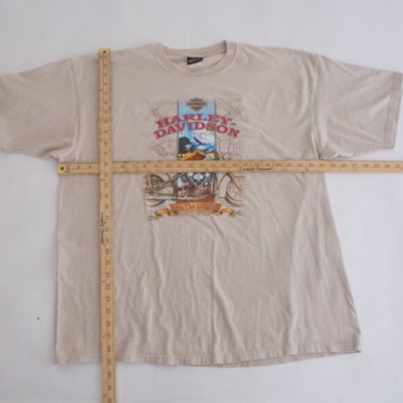 Harley-Davidson '05 Motorcycles Beige Sportster Eagle Short Sleeve T-Shirt 2XL - Picture 3 of 11